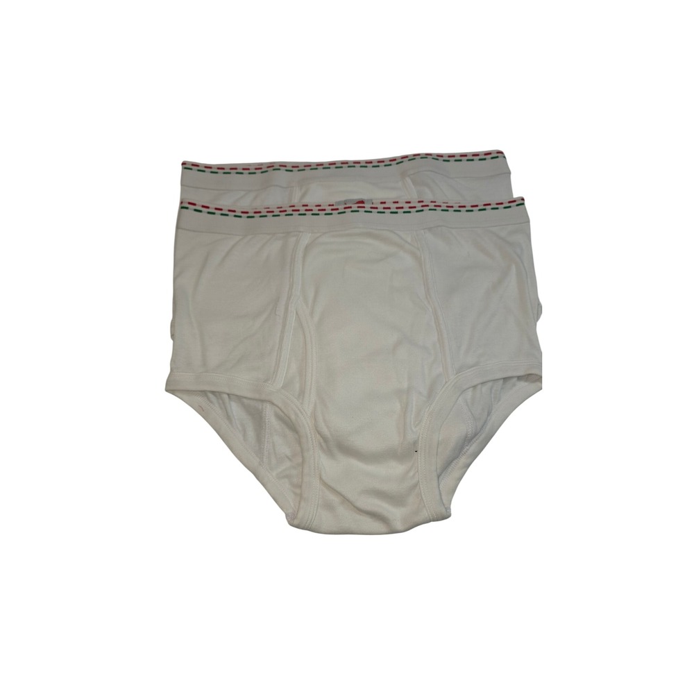 VTG Tiger Briefs Men 36-38 White 2 Pack Cotton Blend Underwear Vintage Style
